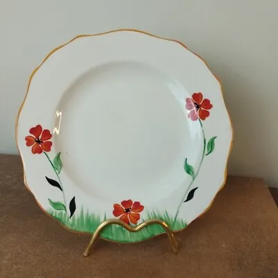 Buy Antique 1930s Art Deco Burleigh Ware Plate With Hand Painted Poppies 23cm • 5.95£