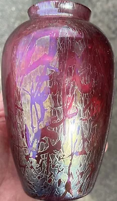 Buy Royal Brierley Studio Iridescent Red Glass Vase Medium Sized  • 25£