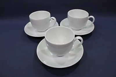Buy Royal Worcester Classic White Tea Cups And Saucers X 3 • 20£
