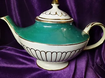 Buy Arthur Wood England Athens Teapot Green And White • 38.41£