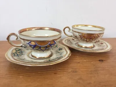 Buy Pair Vintage Johann Haviland Bavarian Porcelain Demitasse Tea Cups Saucers • 69.41£