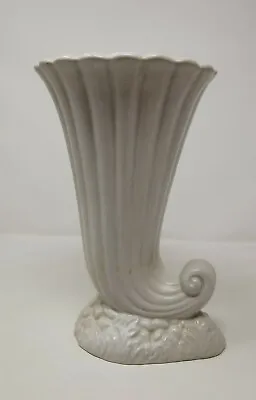 Buy Dartmouth White Cornucopia Trumpet Long Snail Vase Vtg Decorative 285 • 22.49£