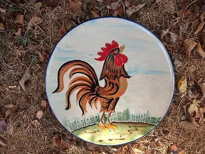 Buy Mid-Century Spanish Ceramic Wall Plate With Rooster Decor From Puigdemont • 69.99£