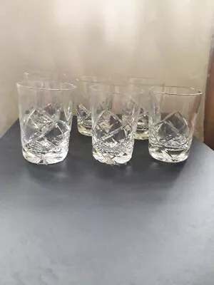 Buy Set Of 6 Signed Royal Brierley  Cut Crystal 5oz Tumblers Whiskey Glasses • 45£
