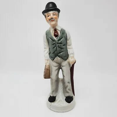 Buy Vintage Ceramic Dapper Old Man Figurine With Hat Briefcase & Cane DO-1399-6 • 9.47£