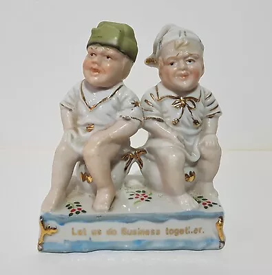 Buy Antique Old Vintage German Pottery Fairing Figurine Two Boys On Chamber Pot's • 15£