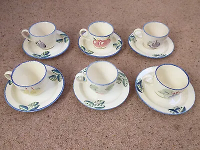 Buy Poole Pottery Dorset Fruits Six Tea Cup And Saucers • 25.99£