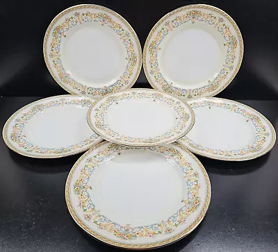 Buy 6 Aynsley Henley Dinner Plate Blue Backstamp Set Vintage Floral Gold England Lot • 344.94£