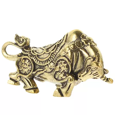 Buy Vintage Brass Bull Figurine Chinese Zodiac Ox New Year Ornament Collectible • 9.99£