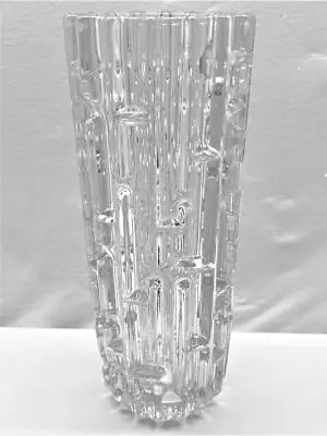 Buy Vintage Rare Clear Glass Bohemian Crystal Vase Czechoslovakia 10” • 57.10£