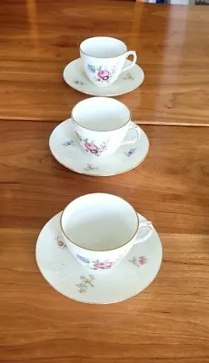 Buy 3 Antique Tea Cup And Saucer Royal Copenhagen Denmark Frijsenborg Floral Pattern • 33.08£