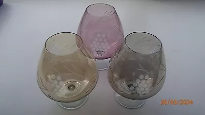 Buy Cut Glass Vintage Brandy Or Wine Glasses In Good Condition • 8£