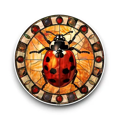 Buy Ladybird Bug Insect Stained Glass Window Effect Vinyl Sticker Decal 100x100mm • 2.59£