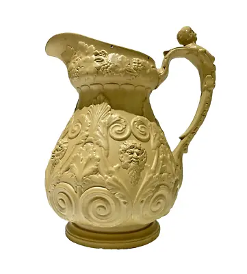 Buy Wedgwood - Spode - Ridgway Drabware Pottery Jug Bachus Heads & Caryatid Handle • 29.99£
