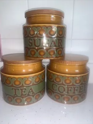 Buy Vintage Retro Hornsea Brontë Pottery 1970’s Tea Sugar Coffee 3 Kitchen Canisters • 29.99£