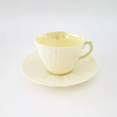 Buy Belleek Pottery Limpet Cream/Yellow Shell Teacup & Saucer, Irish 1970s Tea Decor • 31.93£