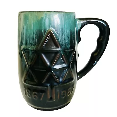 Buy Blue Mountain Pottery Canadian BMP Canada Centennial Mug 1867-1967 Green Drip • 16.99£
