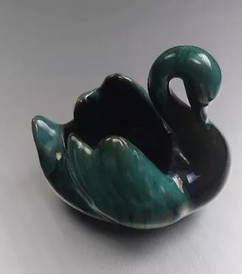 Buy Vintage Blue Mountain Pottery Swan Green Decorative Ornament Trinket Dish  • 9.99£