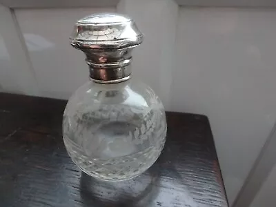 Buy Vintage/Antique Hallmarked Solid Silver Lidded Cut Glass Scent Bottle • 7.99£
