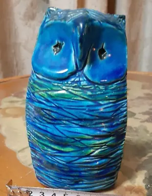 Buy FLAVIA BITOSSI Owl Rimini Blue Aldo Londi Pottery Figurine Ceramiche Art 49 Used • 112.41£