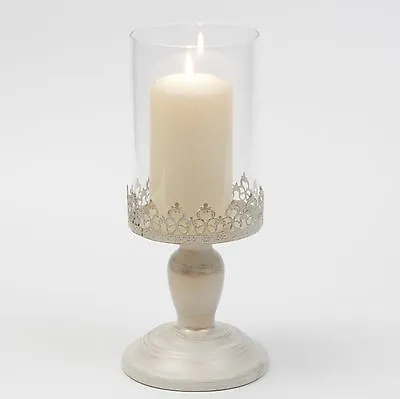 Buy Pillar Church Candle Glass Dome Holder Wedding Table Decoration Christmas Table • 12.99£