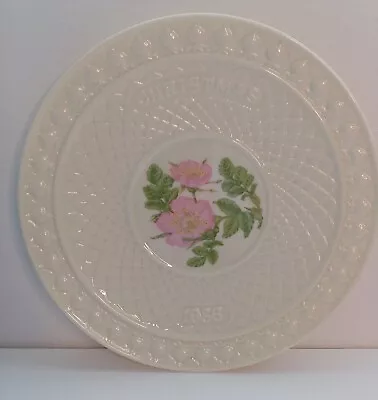 Buy Vintage Collectable Belleek China Christmas 1986 Plate Irish Rose Limited Ed VGC • 10£