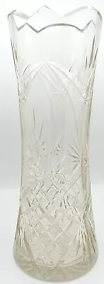 Buy LEAD CUT BRILLIANT Period Crystal Glass Hobstar Bouquet Vase Heavy Extra Large ⭐ • 92.95£