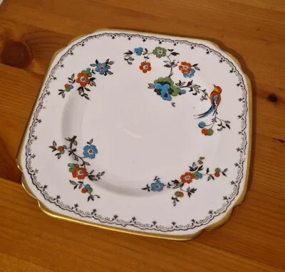 Buy Vintage Tuscan China Square Plate Small Plate Floral Bird Design 15cm Diameter  • 9£