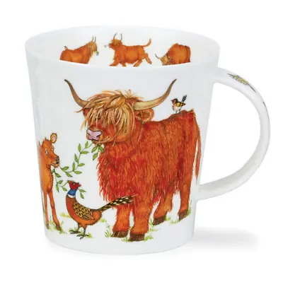 Buy Lovely Dunoon Scottish Hairy Highlanders Cow Coo Bone China Mug Cairngorm Shape • 27.95£