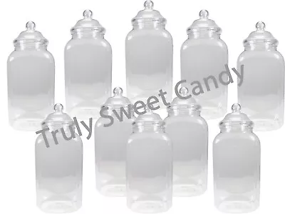 Buy *SLIGHT SECONDS* 10 SQUARE Retro Plastic Sweet Jars Candy Buffet Party Wedding • 12.74£