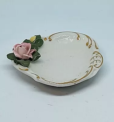 Buy Vintage Porcelain Trinket Pin Dish Dresden Roses Motif • 11£