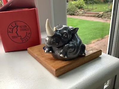 Buy 🩶 A Gorgeous ‘kevin Francis’ Highly Collectable ‘rhino’ Face Pot! New & Boxed! • 15£