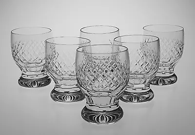 Buy Antique Set 6 Lead Crystal 2 1/2  Cut Whisky Nip Tumblers - 1920s - Shot Glasses • 30£