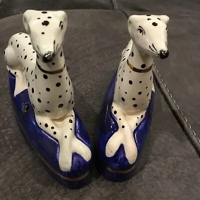 Buy Vintage Pair Of Staffordshire Pottery Models Of Dalmatian’s Pen Holders/inkwells • 65£