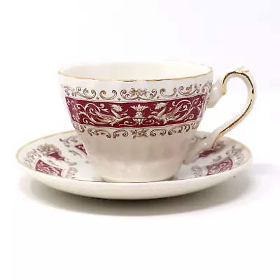 Buy Myott Meakin Tea Cup Saucer Staffordshire England 1982 Baroque Red Gold Dragons • 11.58£