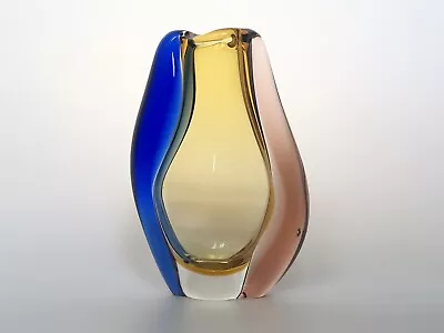 Buy Vtg Bohemian Art Glass Vase Swirled Thick Czechoslovakia Machovska • 142.78£