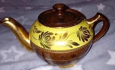 Buy VINTAGE Brown, Pink And Gold Teapot For One. RARE FIND Sadler Brown Betty Style  • 4.99£