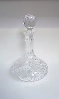 Buy Vintage Retro Mid-Century Cut Crystal Glass Ships Decanter & Stopper  • 18£