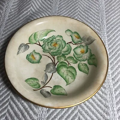Buy Hammersley & Co Made In England Bone China Green Flowers Gold Rim Shallow Bowl • 12.21£