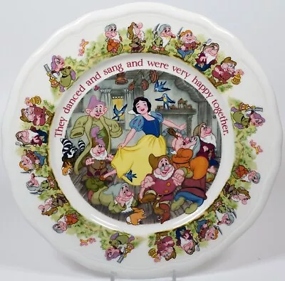 Buy Rare Aynsley Disney Snow White & Seven Dwarfs Fine Bone China 8½  Inch Plate • 18.99£