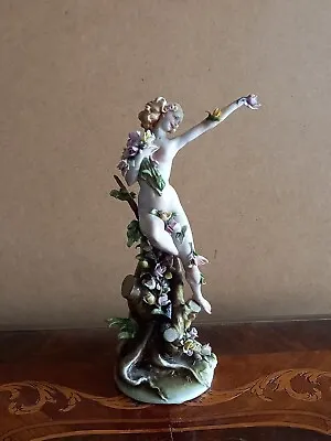 Buy Collectable Vintage Capodimonte Naples Floral Porcelain Figurine Of Nude Lady  • 75£