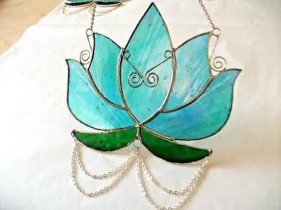 Buy Stained Glass Handmade Lotus-Flower Sun-catcher's / Window Decoration's • 20£