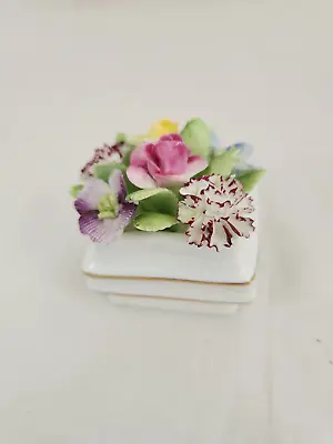Buy VTG - Royal Adderley Bone China Floral Bouquet In White Planter With Gold Trim F • 14.22£