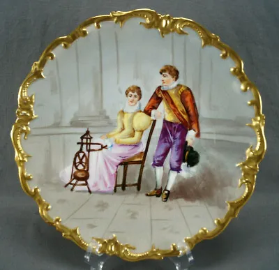 Buy Coronet Limoges Hand Painted Renaissance Couple & Gold 10 5/8 Inch Plate • 96.07£