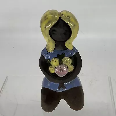 Buy Swedish Flower Girl Pottery Figure By Ke Iwar For Tall Berg Keramik 70s • 45£