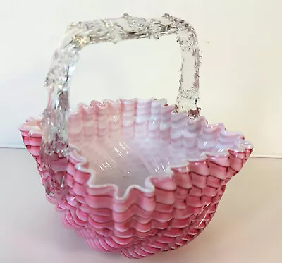 Buy Victorian Art Glass Basket Thorn Handle Stevens Williams Webb Stourbridge Era G5 • 35£