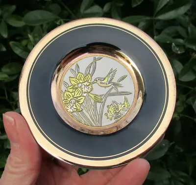 Buy Beautiful Japanese Chokin Silver & 24CT. Gold  Pottery Daffodils Trinket Dish • 8£