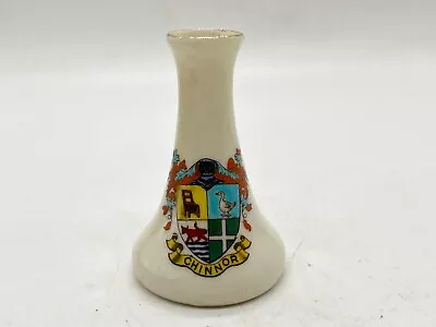 Buy Vintage Crested Ware Souvenir Of Chinnor Fluted Vase Arcadian China • 22.99£