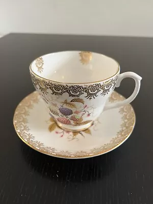 Buy Royal Stafford Vintage GOLDEN BRAMBLE Bone China Teacup & Saucer Set • 15£