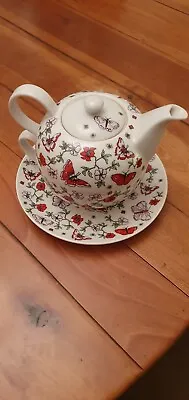 Buy Whittard Of Chelsea Floral & Butterfly Tea For One Set Teapot & Cup With Saucer • 8£